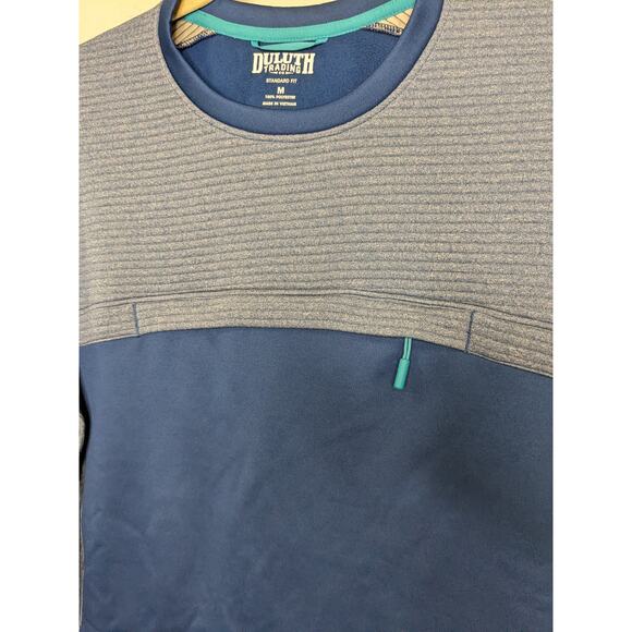 Duluth Trading Co Blue Boundary Layer Fleece Pullover Sweatshirt Men Size Medium - Picture 2 of 4